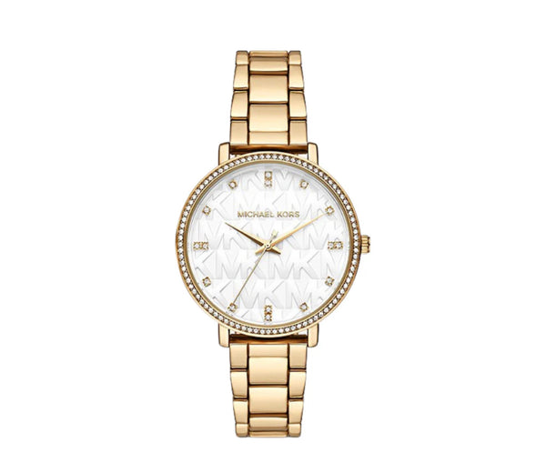 Michael Kors Pyper Gold Tone Embossed Watch MK4666 woman
